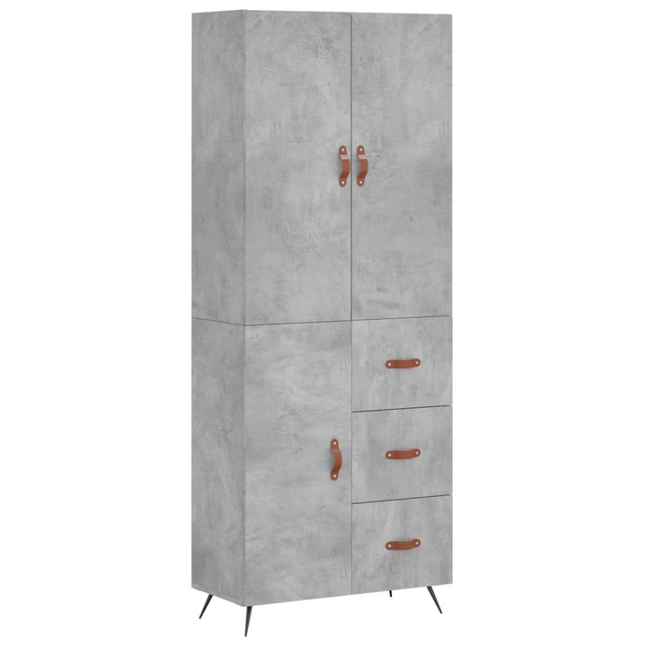 højskab 69,5x34x180 cm konstrueret træ betongrå