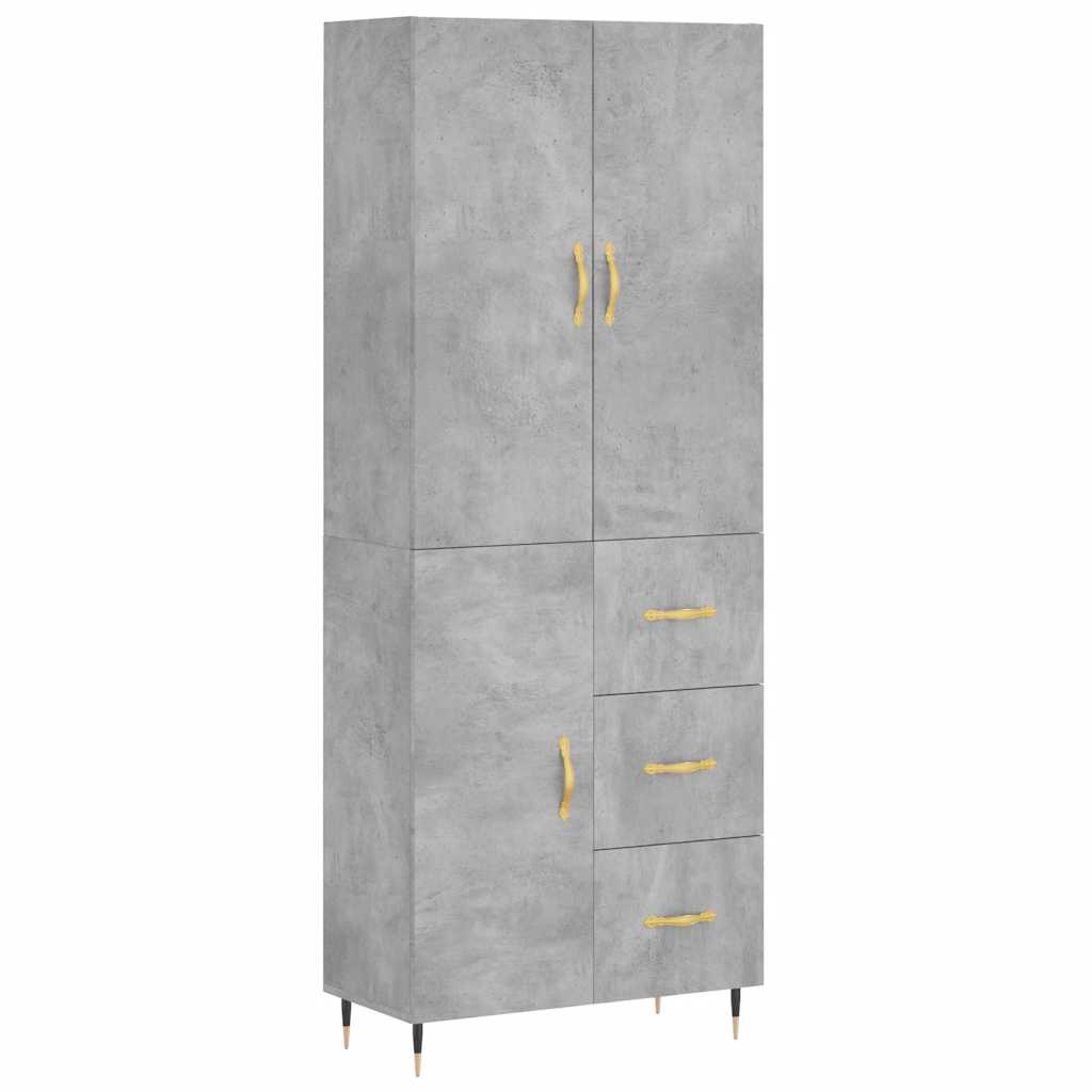 højskab 69,5x34x180 cm konstrueret træ betongrå