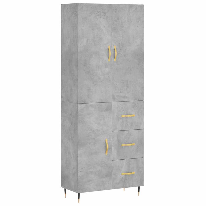 højskab 69,5x34x180 cm konstrueret træ betongrå