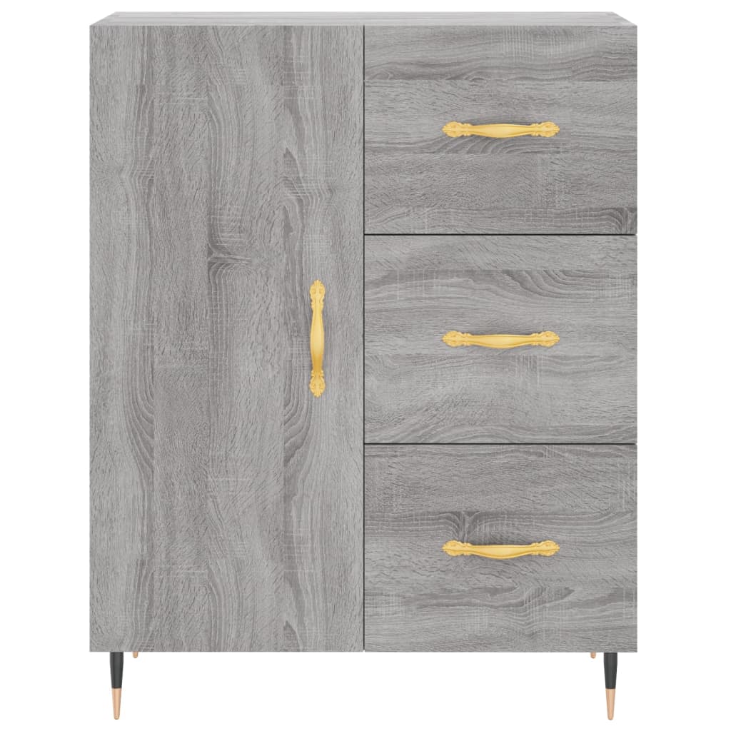 højskab 69,5x34x180 cm konstrueret træ grå sonoma-eg