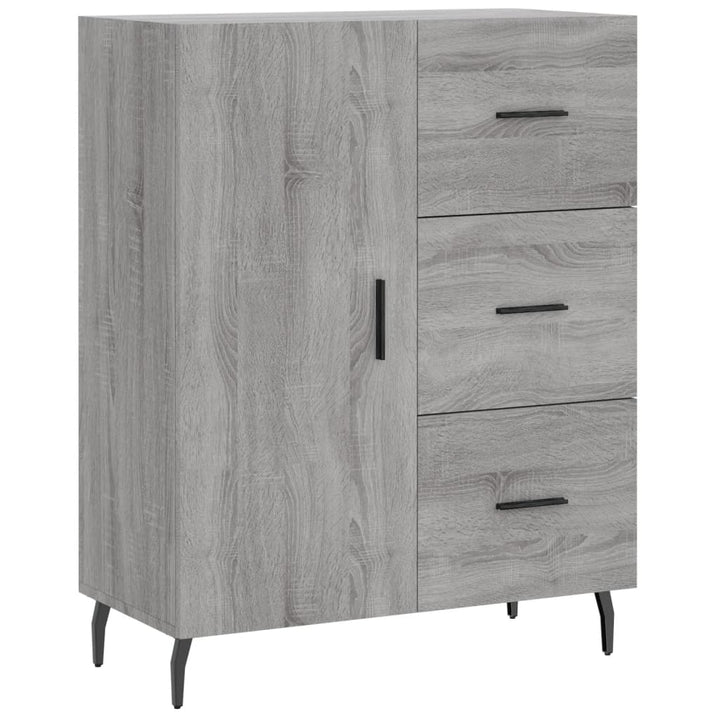 højskab 69,5x34x180 cm konstrueret træ grå sonoma-eg