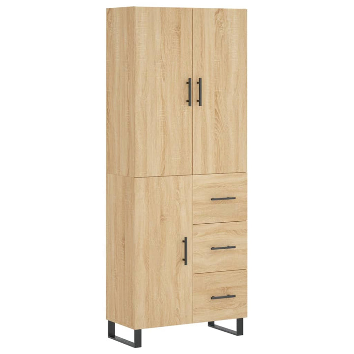højskab 69,5x34x180 cm konstrueret træ sonoma-eg