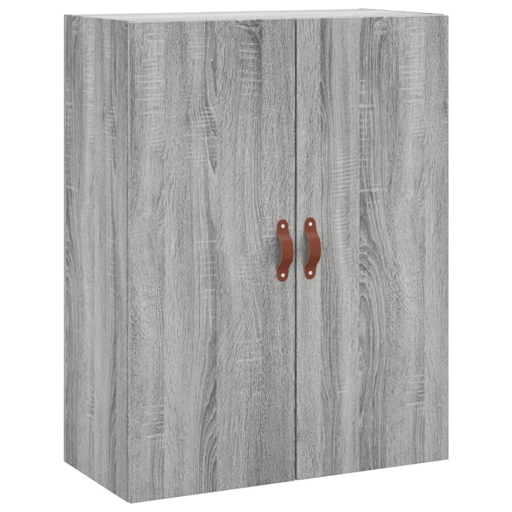 højskab 69,5x34x180 cm konstrueret træ grå sonoma-eg