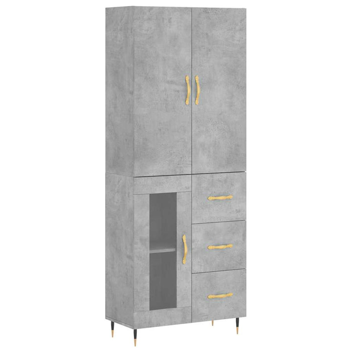 højskab 69,5x34x180 cm konstrueret træ betongrå