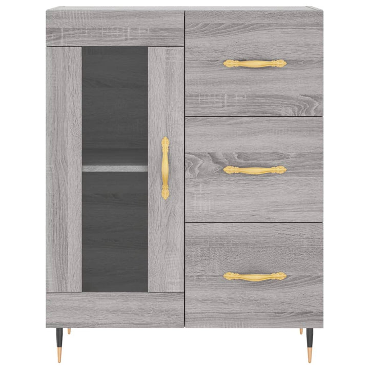 højskab 69,5x34x180 cm konstrueret træ grå sonoma-eg
