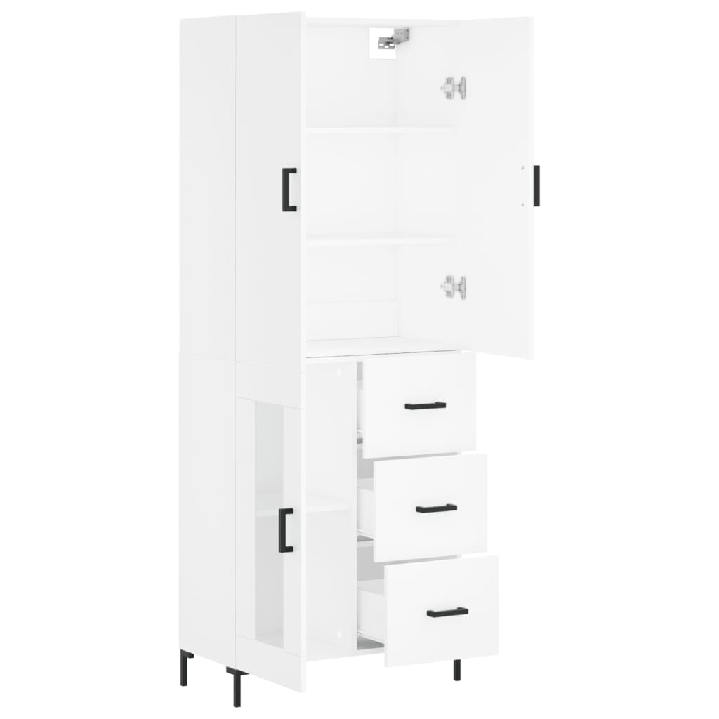 højskab 69,5x34x180 cm konstrueret træ hvid