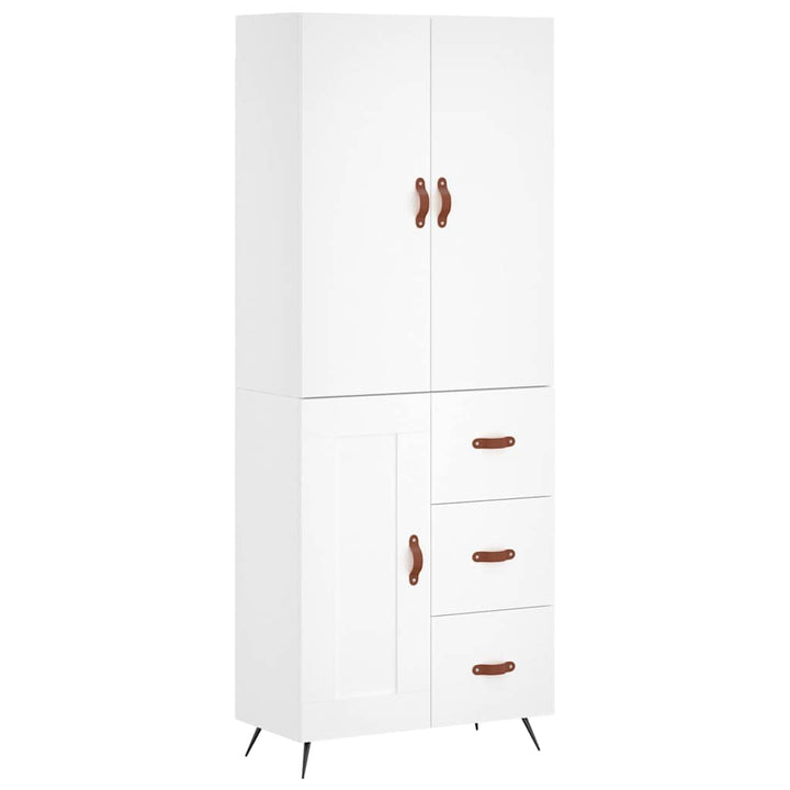 højskab 69,5x34x180 cm konstrueret træ hvid