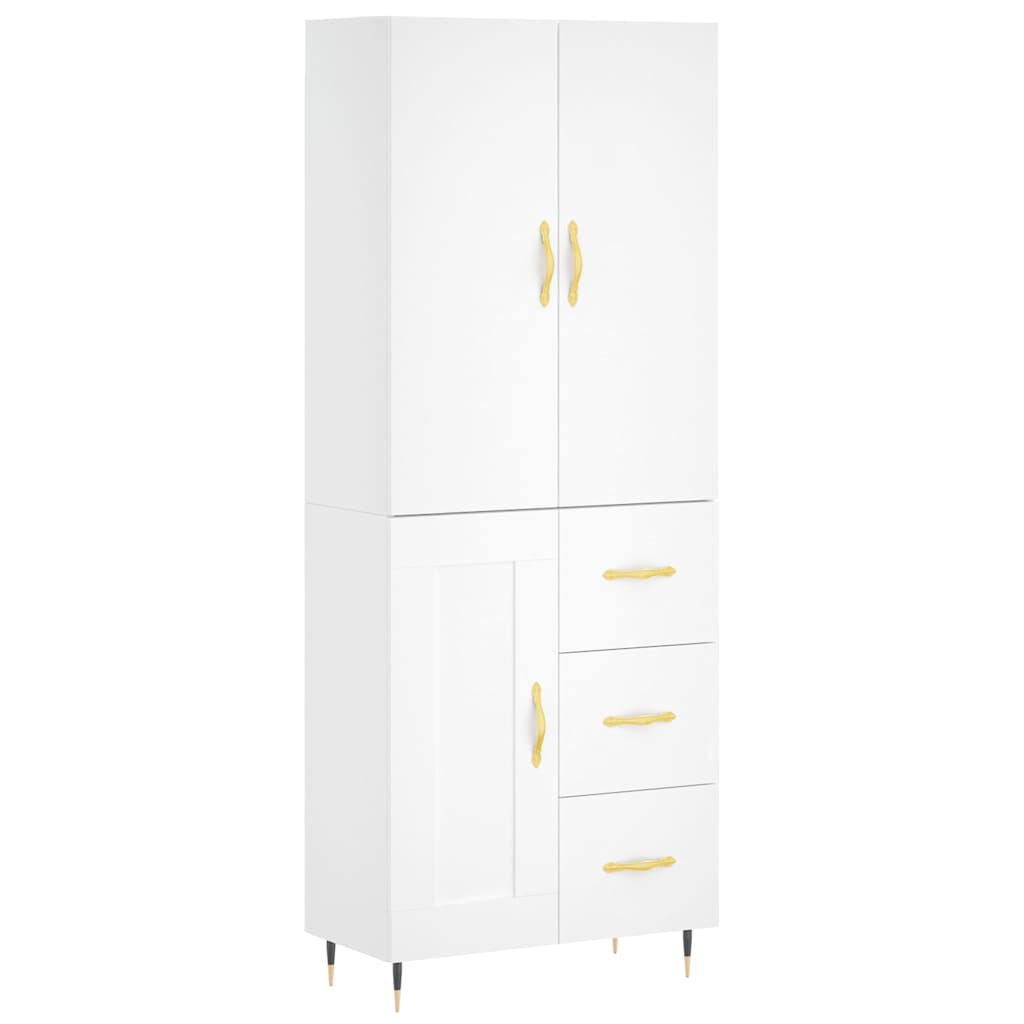 højskab 69,5x34x180 cm konstrueret træ hvid