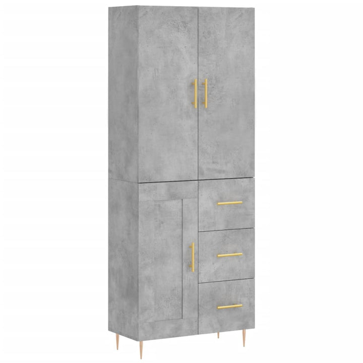 højskab 69,5x34x180 cm konstrueret træ betongrå