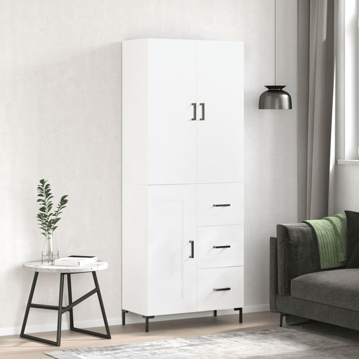 højskab 69,5x34x180 cm konstrueret træ hvid