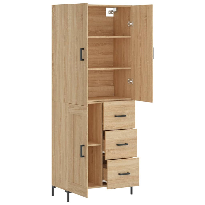 højskab 69,5x34x180 cm konstrueret træ sonoma-eg