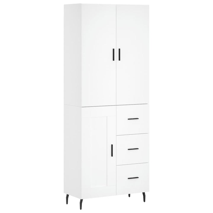 højskab 69,5x34x180 cm konstrueret træ hvid