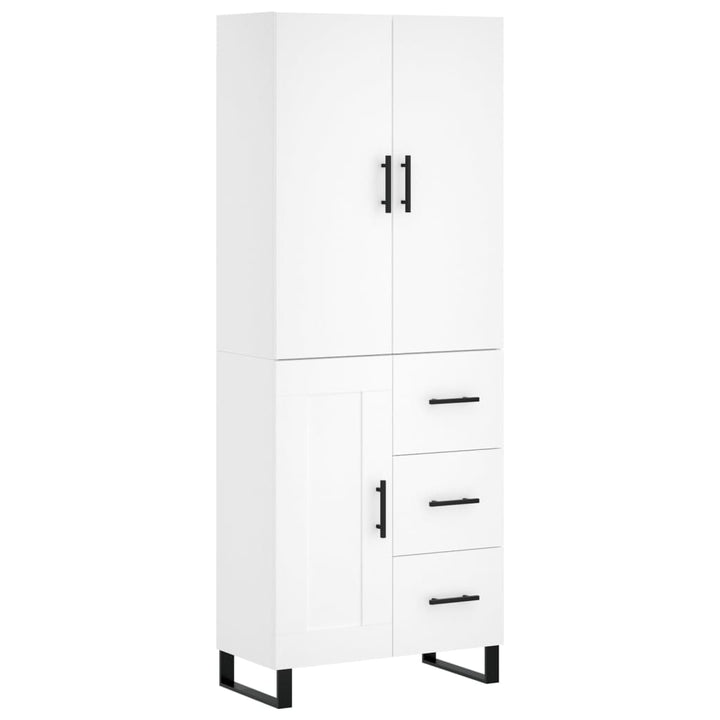 højskab 69,5x34x180 cm konstrueret træ hvid