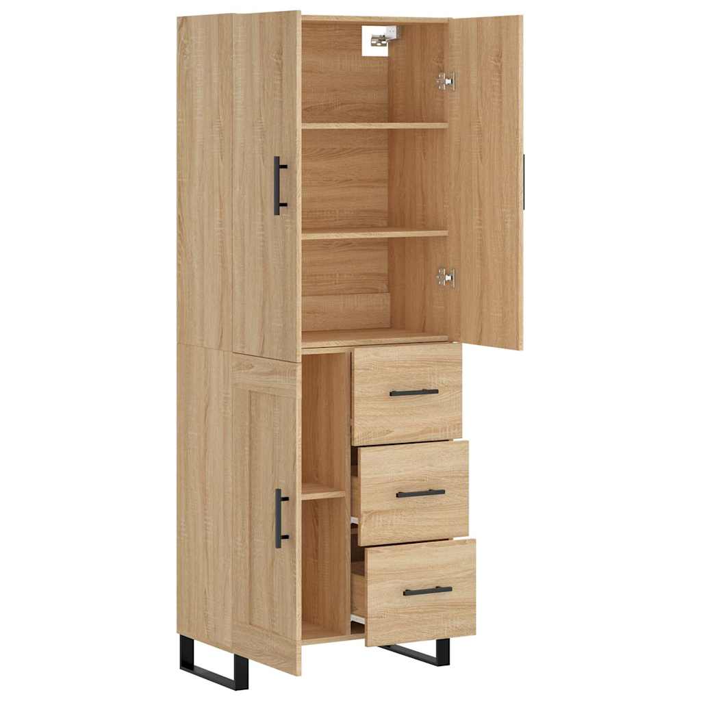 højskab 69,5x34x180 cm konstrueret træ sonoma-eg