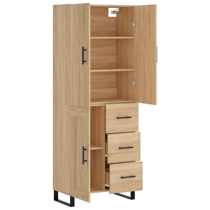 højskab 69,5x34x180 cm konstrueret træ sonoma-eg
