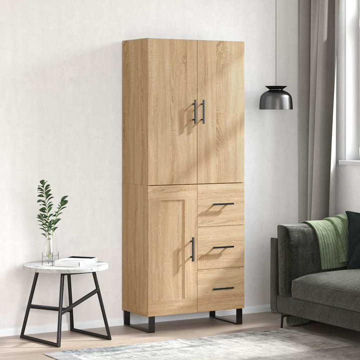 højskab 69,5x34x180 cm konstrueret træ sonoma-eg