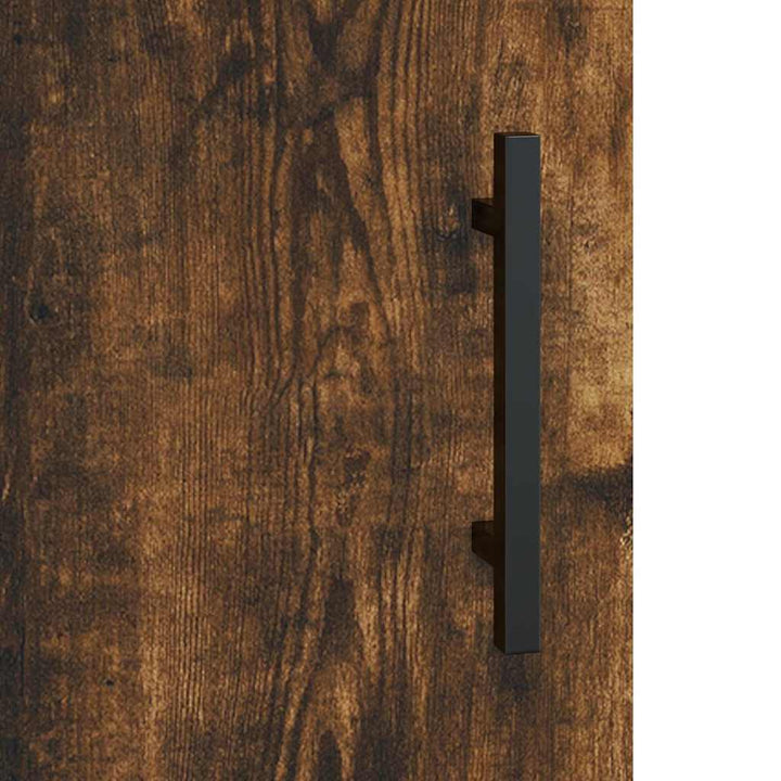 højskab 69,5x34x180 cm konstrueret træ røget egetræsfarve