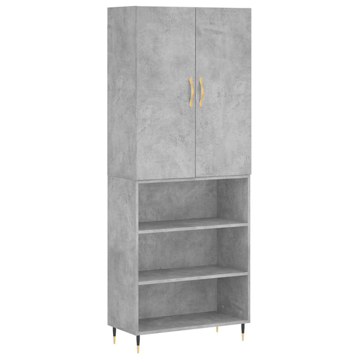 højskab 69,5x34x180 cm konstrueret træ betongrå