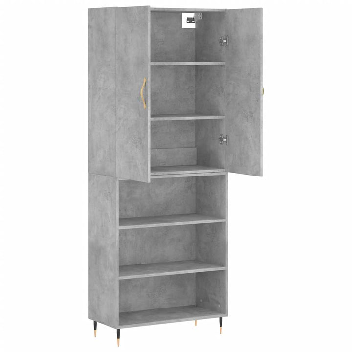 højskab 69,5x34x180 cm konstrueret træ betongrå