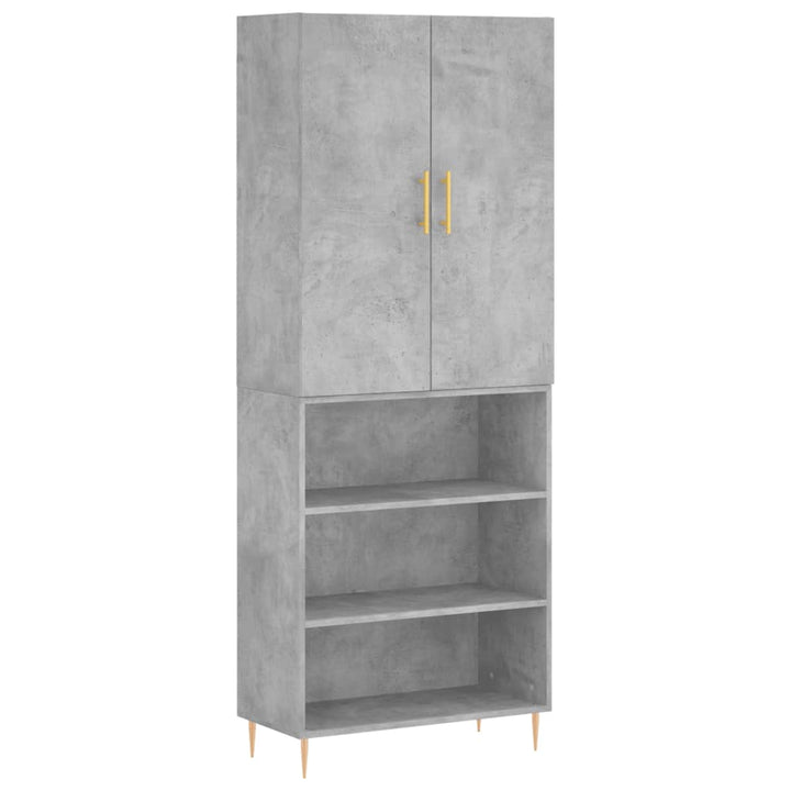 højskab 69,5x34x180 cm konstrueret træ betongrå