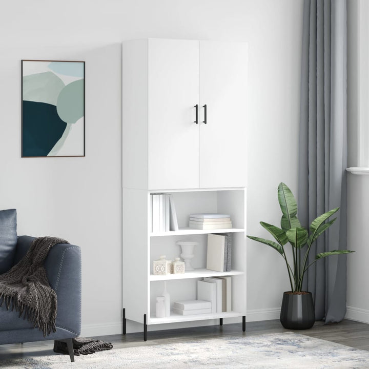 højskab 69,5x34x180 cm konstrueret træ hvid