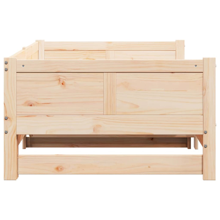 Utrækkelig Dag-seng Brun 203,5 x 184 x 56,5 cm Massivt fyrretræ