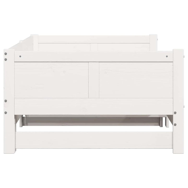 Utrækkelig Dag-seng Hvid 203,5 x 184 x 56,5 cm Massivt fyrretræ
