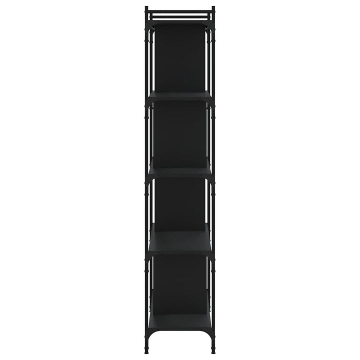 bogreol med 5 hylder 76x32x158 cm konstrueret træ sort