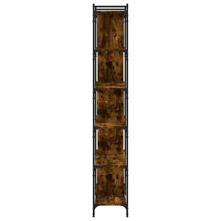 bogreol 76x32x192 cm 6 hylder konstrueret træ røget eg
