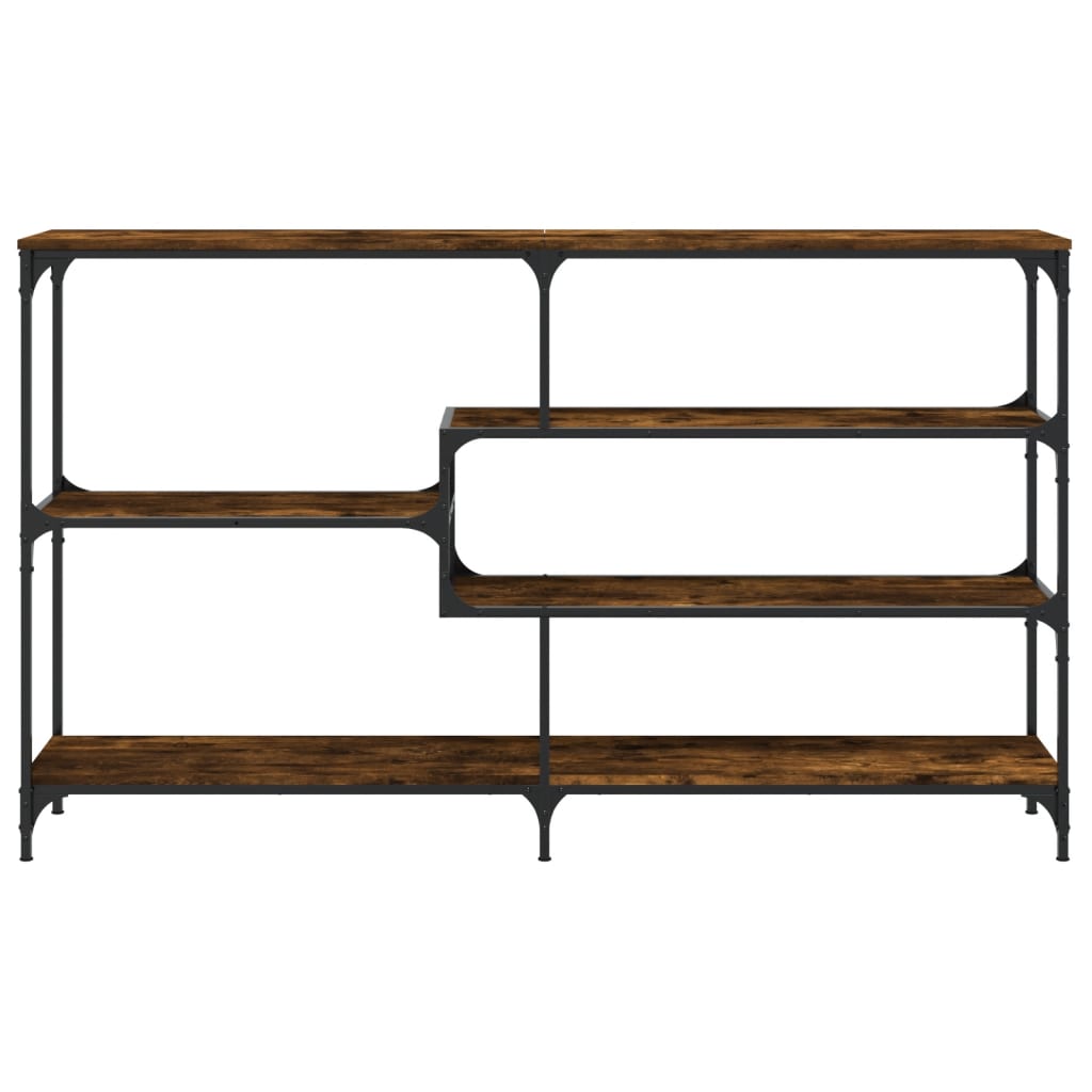 konsolbord 160x32x95 cm konstrueret træ røget egetræsfarve
