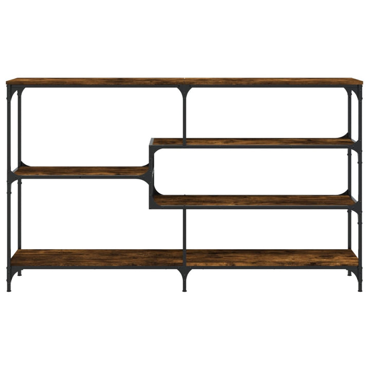 konsolbord 160x32x95 cm konstrueret træ røget egetræsfarve