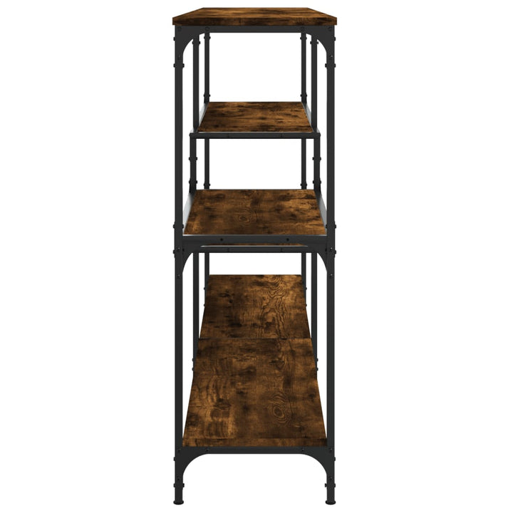 konsolbord 160x32x95 cm konstrueret træ røget egetræsfarve