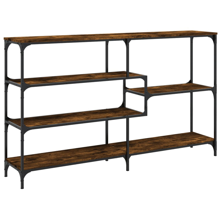 konsolbord 160x32x95 cm konstrueret træ røget egetræsfarve
