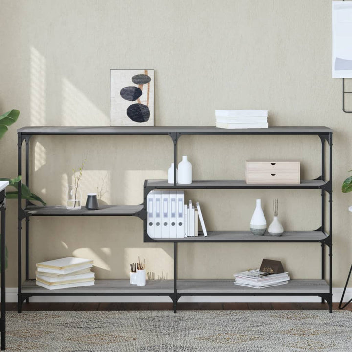 konsolbord 160x32x95 cm konstrueret træ grå sonoma-eg