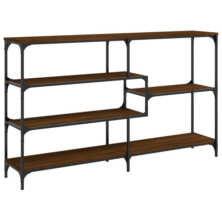 konsolbord 160x32x95 cm konstrueret træ brun egetræsfarve