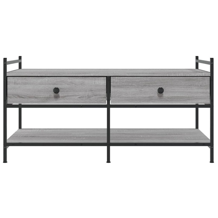 sofabord 99x50x50 cm konstrueret træ grå sonoma-eg