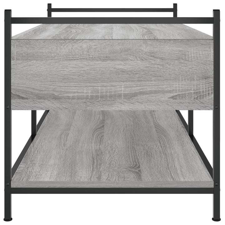 sofabord 99x50x50 cm konstrueret træ grå sonoma-eg