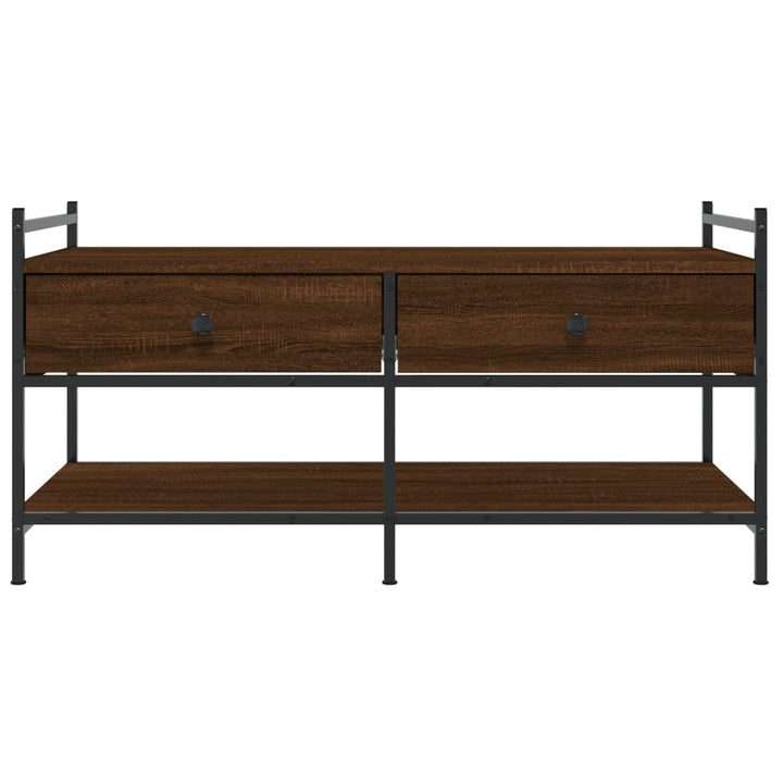 sofabord 99x50x50 cm konstrueret træ brun egetræsfarve