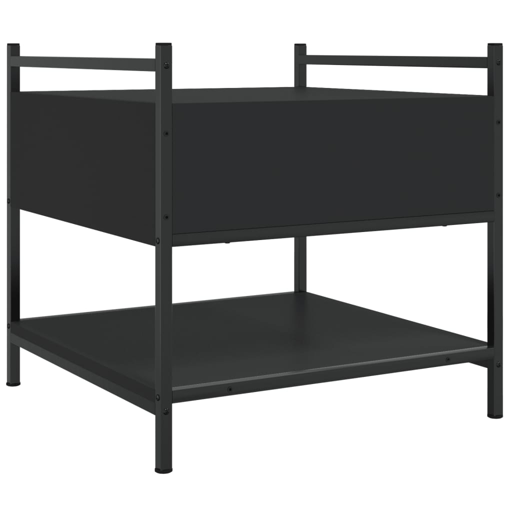 sofabord 50x50x50 cm konstrueret træ sort
