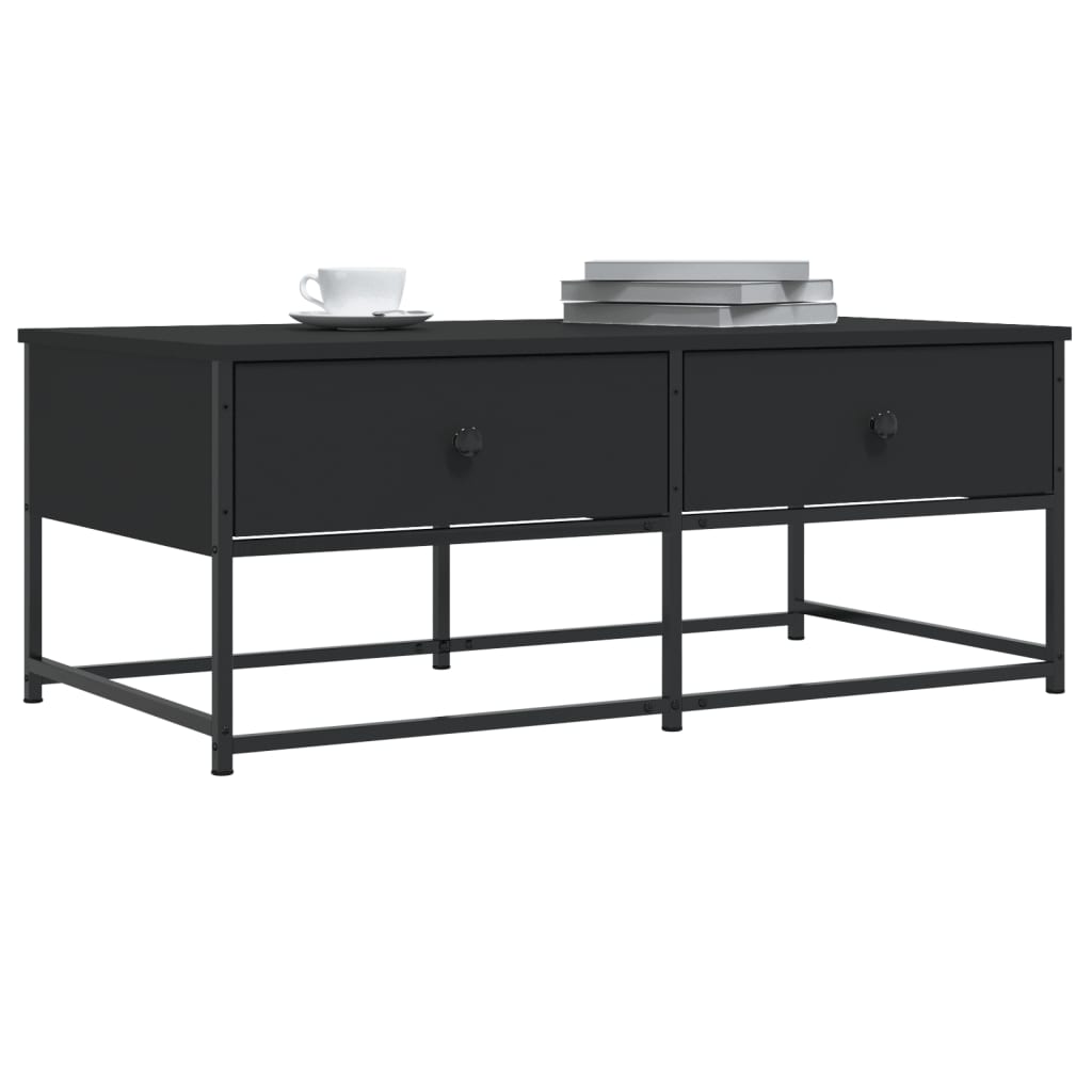 sofabord 100x51x40 cm konstrueret træ sort