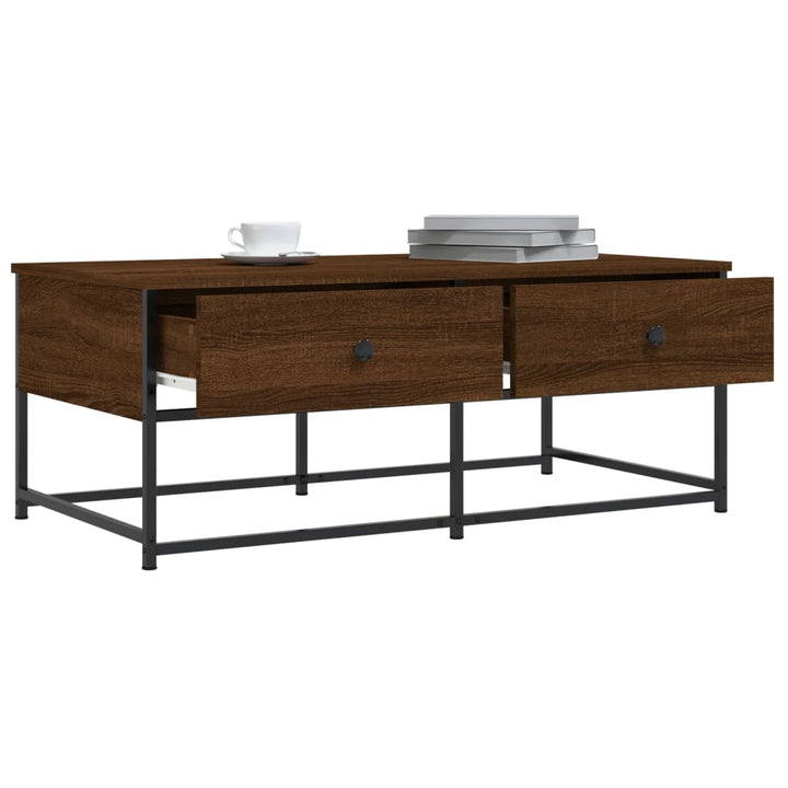 sofabord 100x51x40 cm konstrueret træ brun egetræsfarve