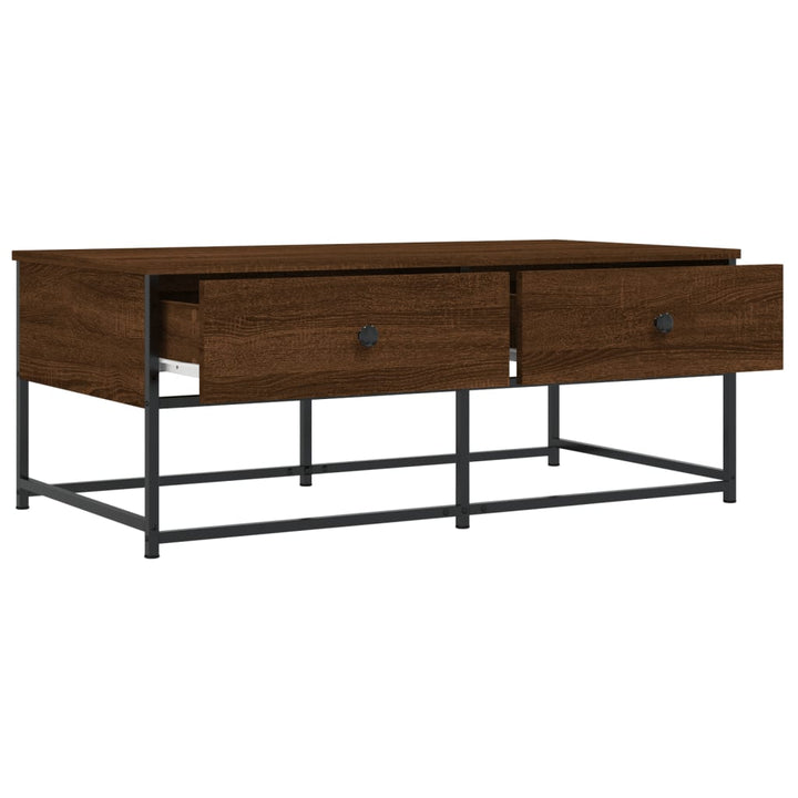 sofabord 100x51x40 cm konstrueret træ brun egetræsfarve