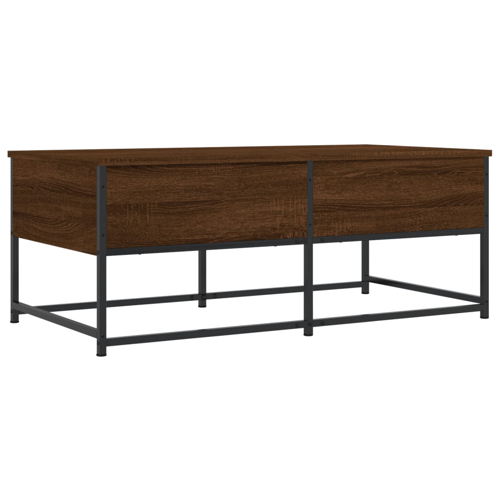 sofabord 100x51x40 cm konstrueret træ brun egetræsfarve