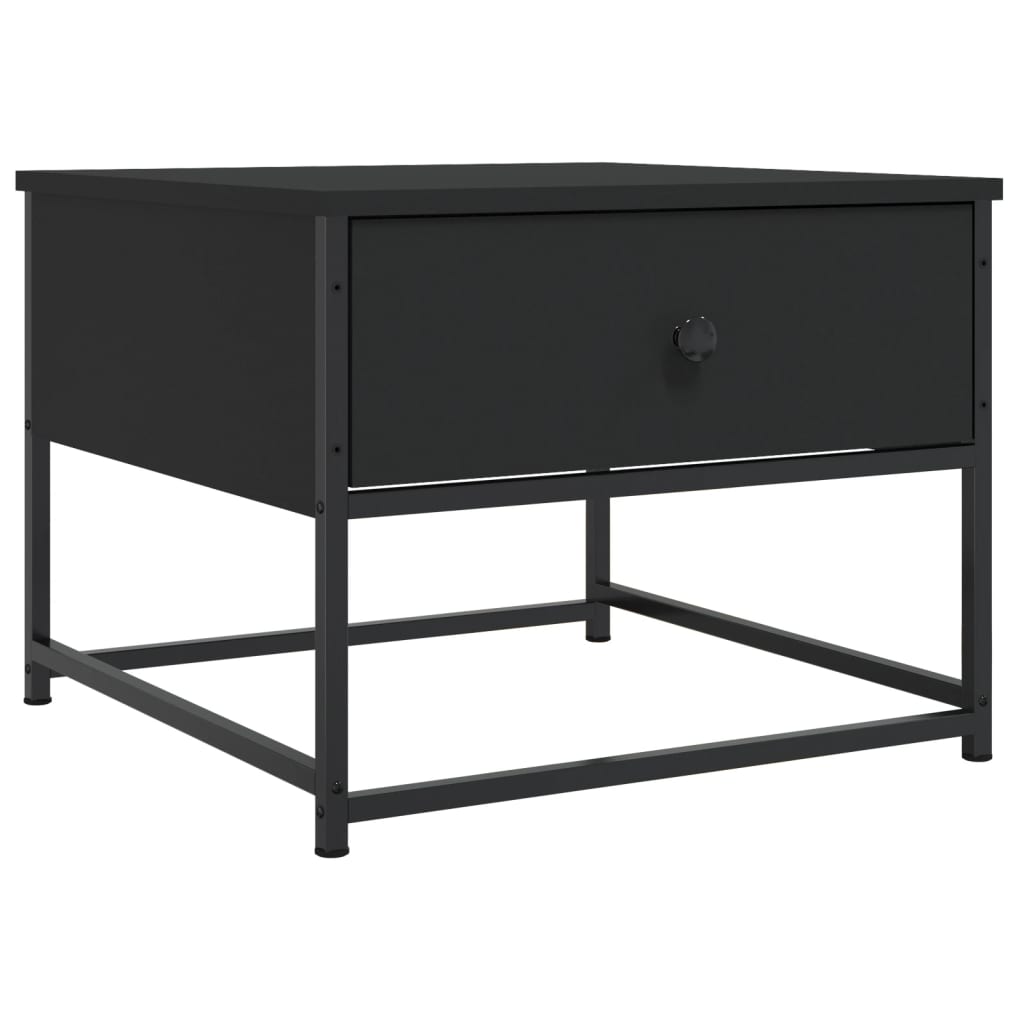 sofabord 51x51x40 cm konstrueret træ sort