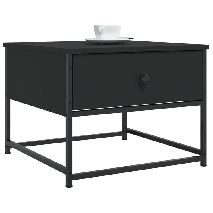sofabord 51x51x40 cm konstrueret træ sort