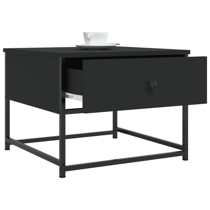 sofabord 51x51x40 cm konstrueret træ sort