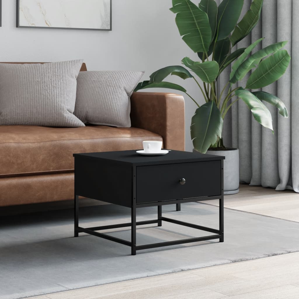 sofabord 51x51x40 cm konstrueret træ sort