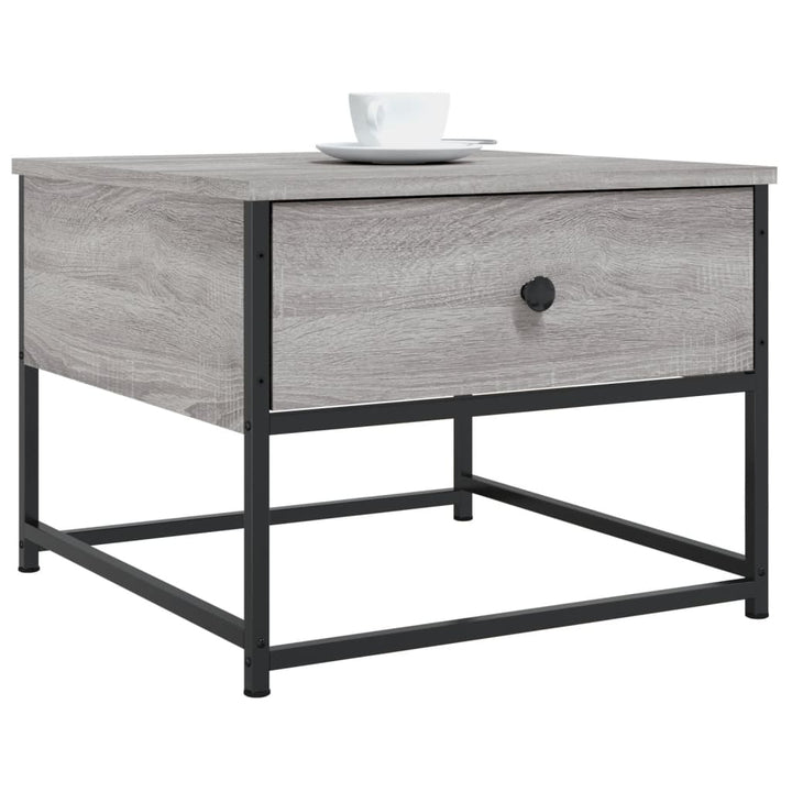 sofabord 51x51x40 cm konstrueret træ grå sonoma-eg