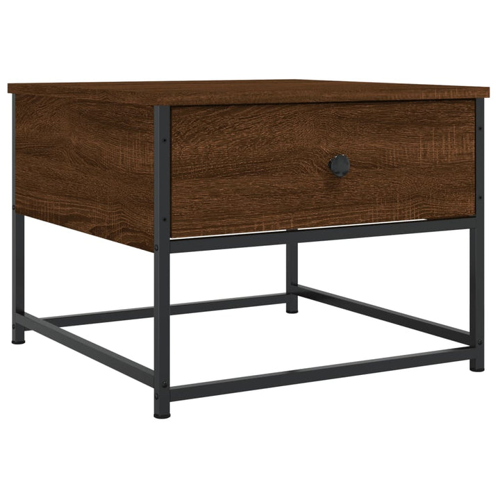 sofabord 51x51x40 cm konstrueret træ brun egetræsfarve