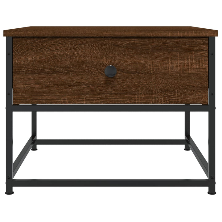 sofabord 51x51x40 cm konstrueret træ brun egetræsfarve